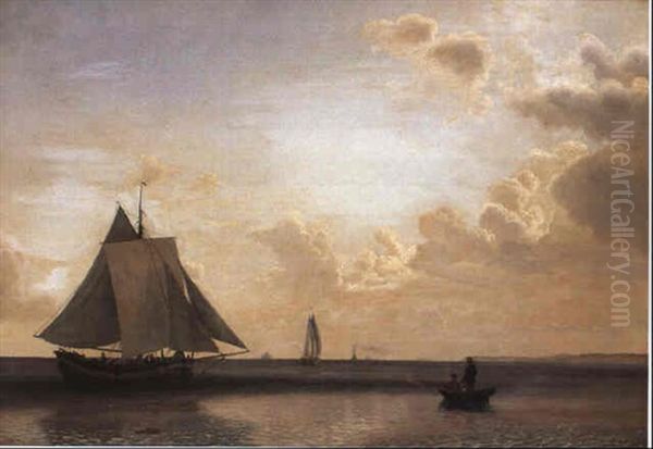 Skibe I Soen Oil Painting by Vilhelm Kyhn