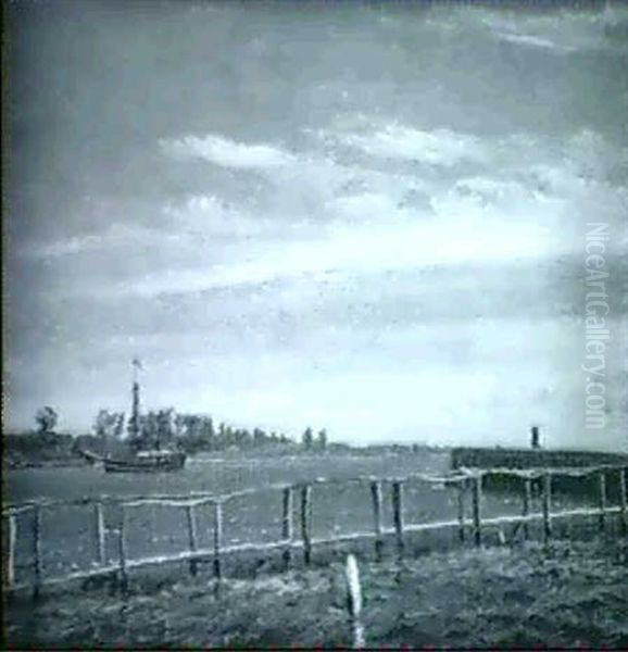 Udsigt Fra Nykobing Falster Over Guldborgsund Til Lolland Oil Painting by Vilhelm Kyhn