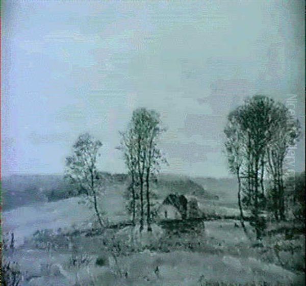 Landskab Med Vid Udsigt Mellem Traeer Oil Painting by Vilhelm Kyhn