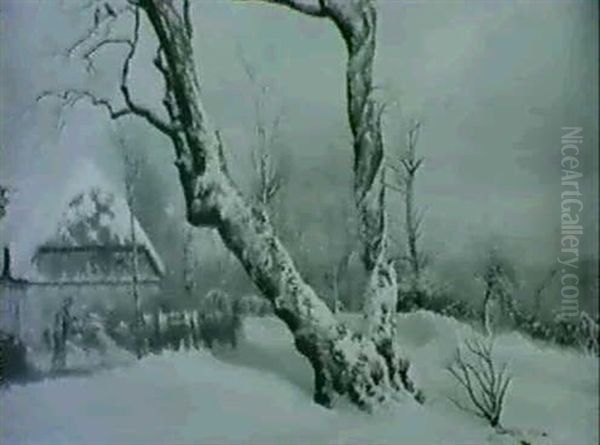 Vinterdag I Det Gamle Sollerod Oil Painting by Vilhelm Kyhn