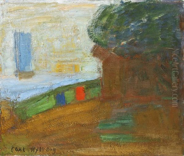 I Solnedgangen/nar Dagen Brinner Oil Painting by Carl Kylberg