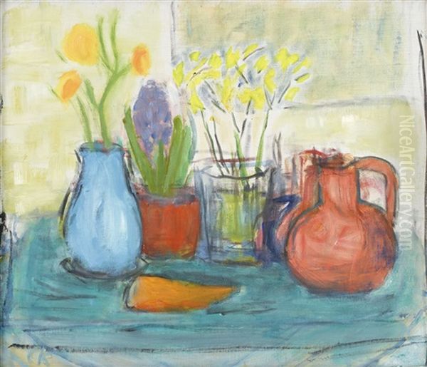 Blommor Och Krukor Oil Painting by Carl Kylberg