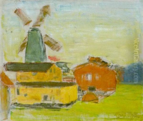 Kvarn, Danmark Oil Painting by Carl Kylberg