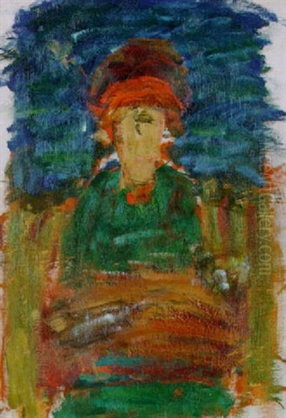 Komposition Med Figur Oil Painting by Carl Kylberg