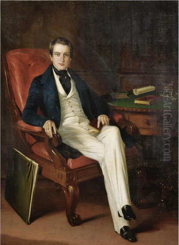 Portrait Of A Major General John Liddell Of The Bombay Army, Cbe(1804-1873) Oil Painting by George Duncan Beechey