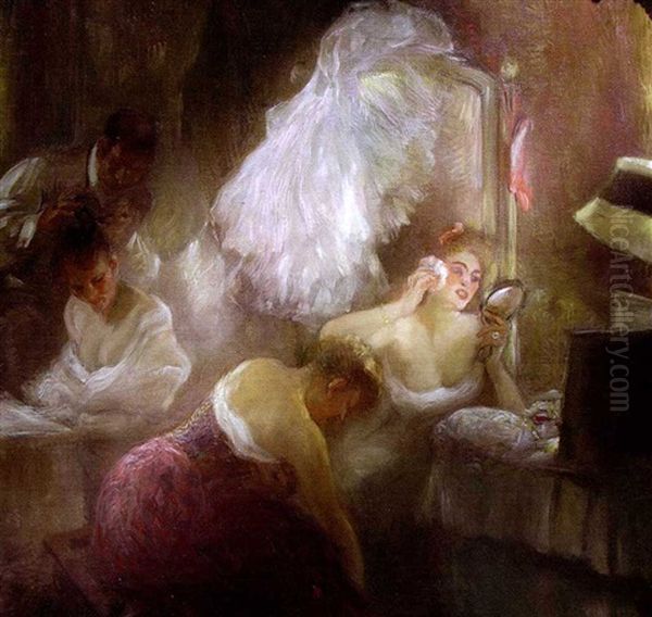 La Loge Oil Painting by Gaston La Touche