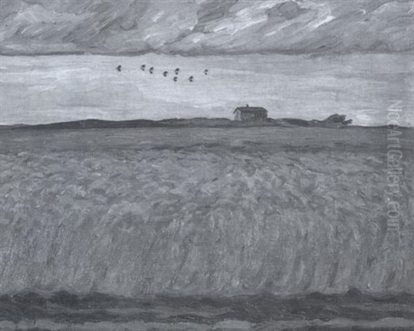 Kornfeld Vor Der Hohe Oil Painting by Wilhelm Laage