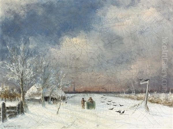 Winterliche Landschaft Oil Painting by Gerard Van Der Laan