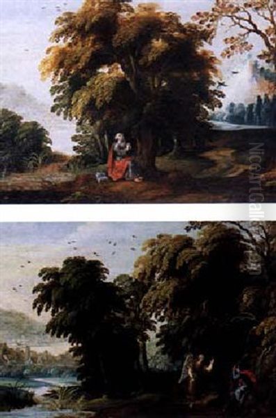 Elijah Fed By The Ravens Oil Painting by Jasper van der Laanen