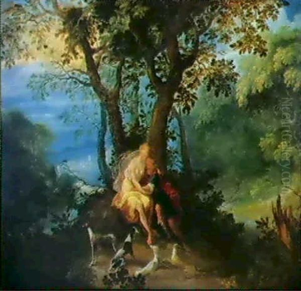 Diana Resting From The Hunt Oil Painting by Jasper van der Laanen
