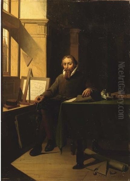 The Geographer Oil Painting by Jan Hendrik van de Laar