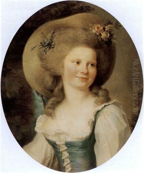Portrait De Madame Dugazon Dans Le Role De Babet Oil Painting by Adelaide Labille-Guiard