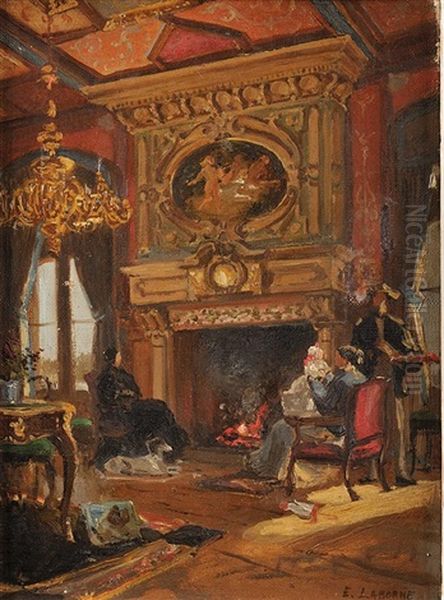 Un Dimanche En Famille Oil Painting by Edme-Emile Laborne