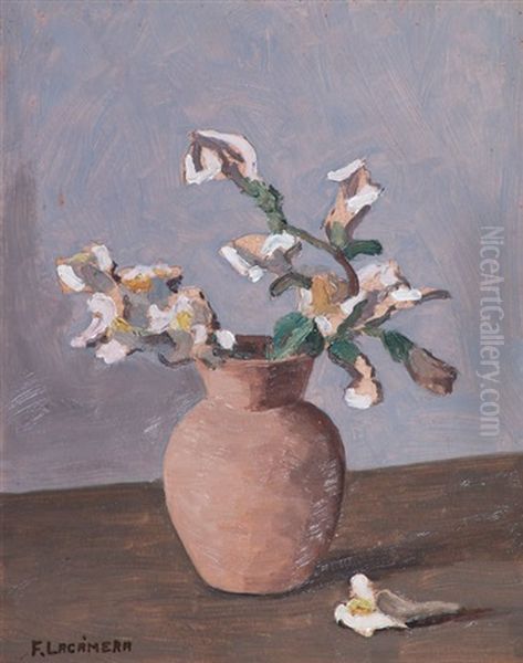 Maceta Con Flores Oil Painting by Fortunato Lacamera