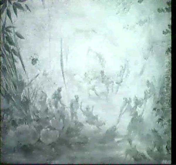 Goblins And Elves Celebrating In A Wood Oil Painting by Joseph Lack