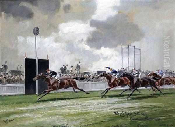 The Eclipse Stakes, Sandown Park Oil Painting by John Axel Beer