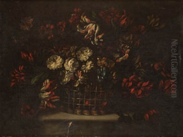 Flores En Cesto Oil Painting by Gabriel de LaCorte