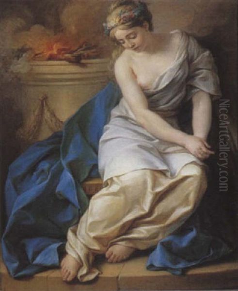 Une Vesta;e Oil Painting by Pierre Lacour