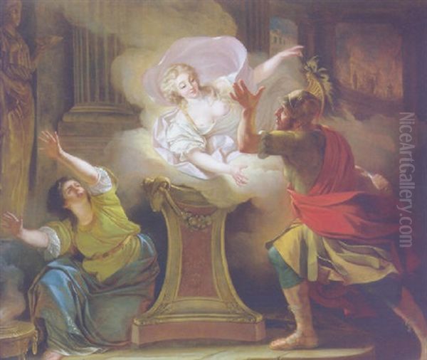 Aeneas Pursuing Helen In The Temple Of Vesta Oil Painting by Pierre Lacour