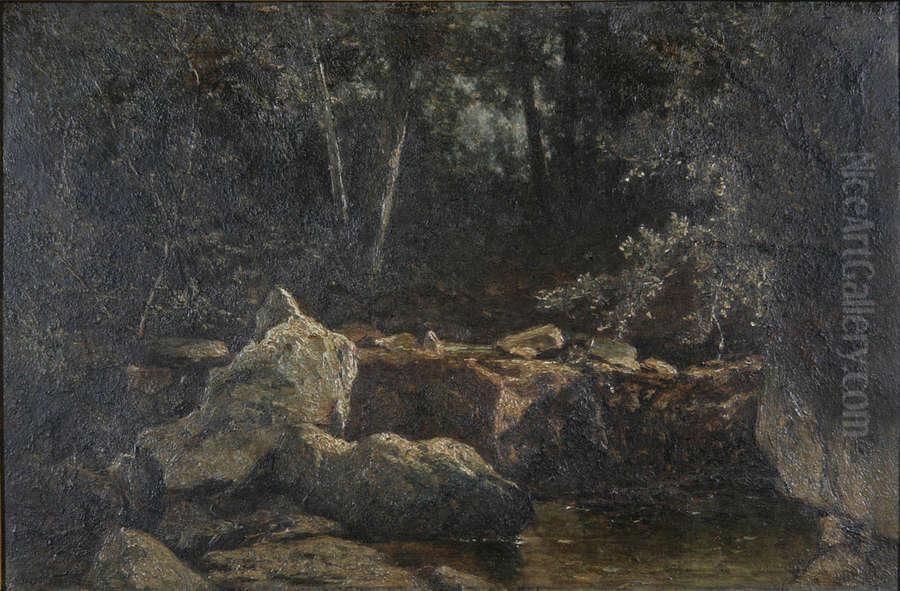 Bosgezicht Met Beekje Oil Painting by Euphrosine Beernaert