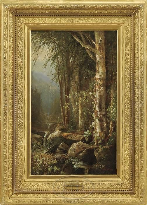 Thecascading Falls Oil Painting by Julie (Hart) Beers