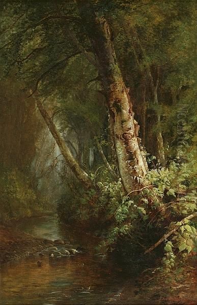 Old Birch Tree Oil Painting by Julie (Hart) Beers