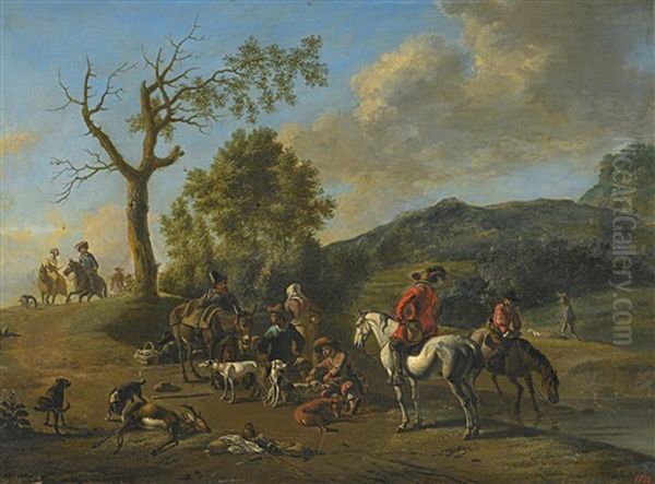 Jagdgesellschaft Oil Painting by Pieter Jacobsz Van Laer