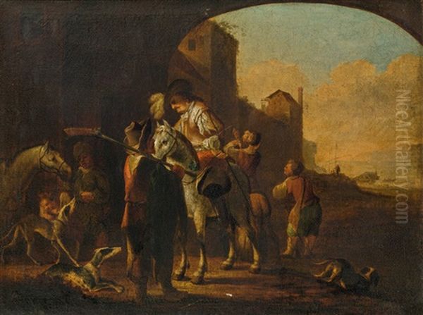 Ruckkehr Von Der Jagd Oil Painting by Pieter Jacobsz Van Laer