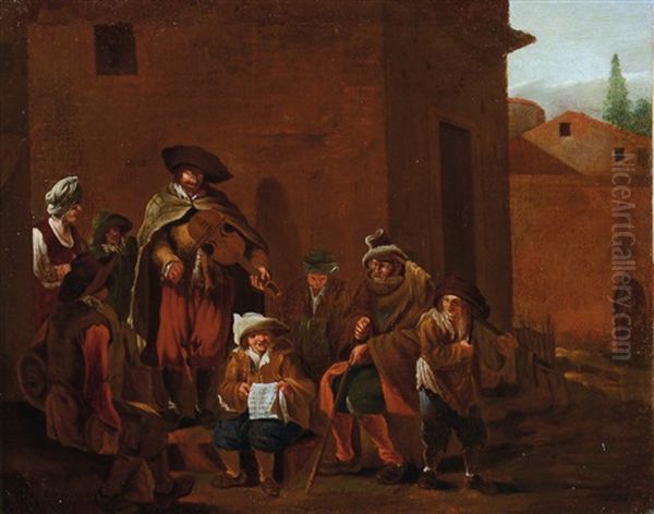 Scene Di Pitocchi Nella Campagna Romana Oil Painting by Pieter Jacobsz Van Laer