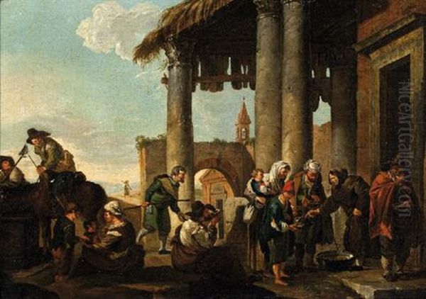 Scena Di Genere Oil Painting by Pieter Jacobsz Van Laer