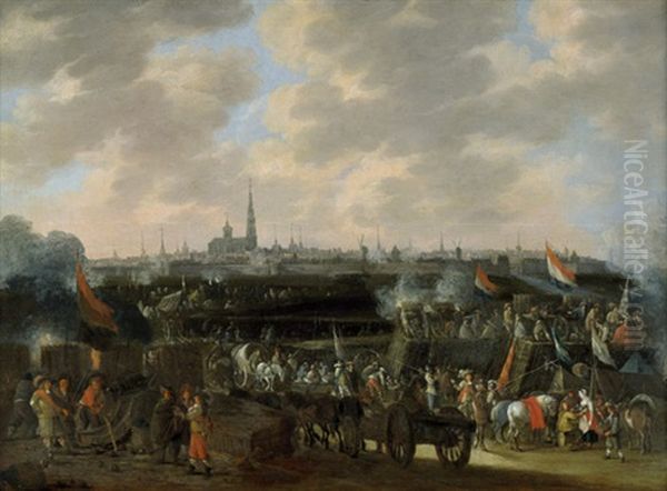 Die Belagerung Von Antwerpen Oil Painting by Pieter Jacobsz Van Laer