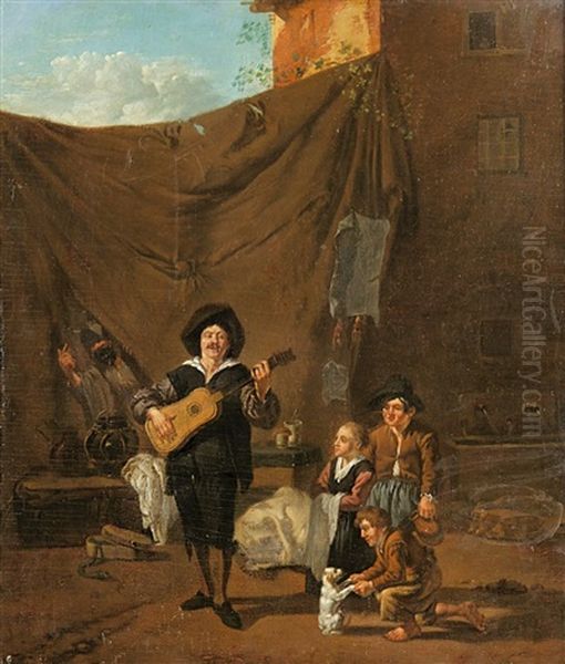 Szene Aus Der Commedia Dell'arte Oil Painting by Pieter Jacobsz Van Laer