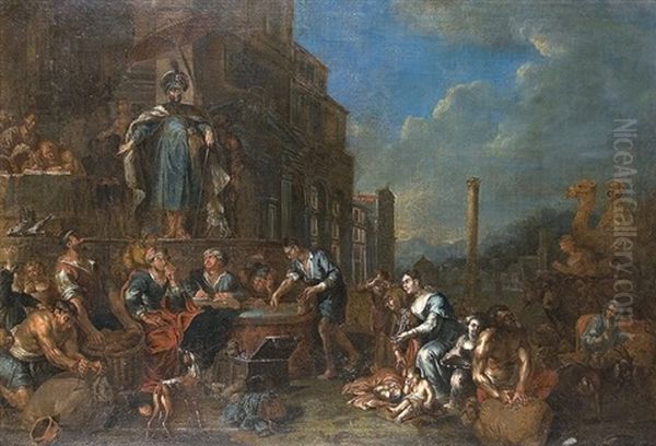 Audience By Caliph Oil Painting by Pieter Jacobsz Van Laer
