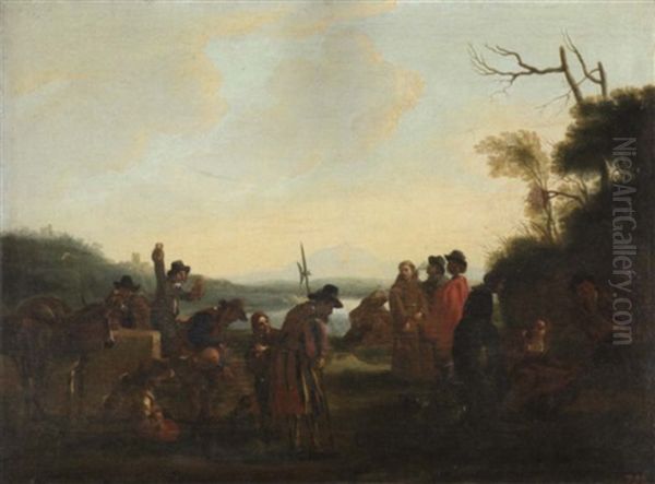 Die Acqua Acetosa Bei Rom Oil Painting by Pieter Jacobsz Van Laer