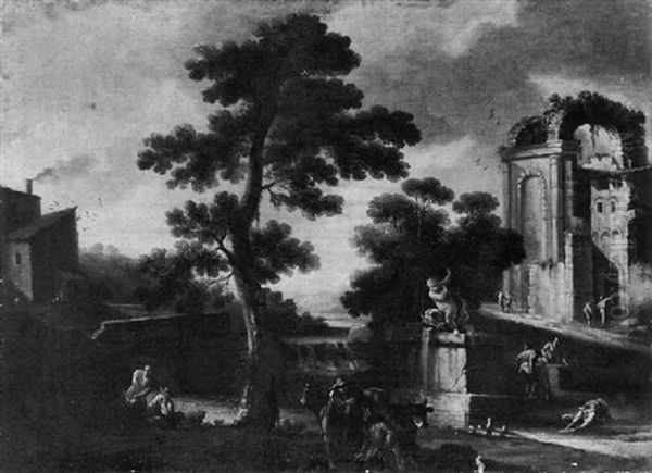 Sudliche Landschaft Oil Painting by Pieter Jacobsz Van Laer