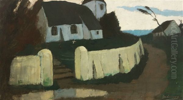 Rural Church (1914) Oil Painting by Eugene Laermans