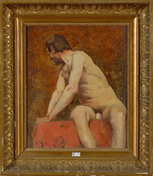 Etude De Nu Academique Oil Painting by Eugene Laermans