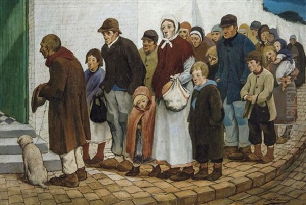 L'attente Oil Painting by Eugene Laermans