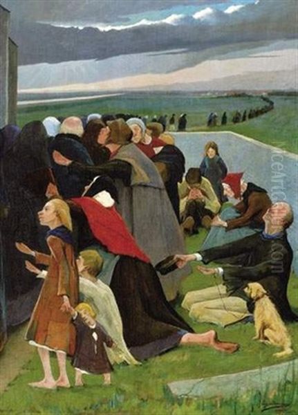 Les Mendiants Oil Painting by Eugene Laermans