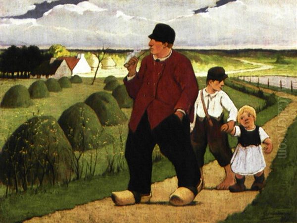 Le Fermier Oil Painting by Eugene Laermans