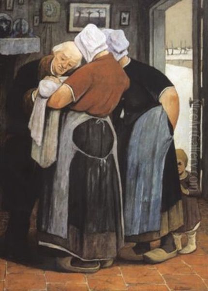 De Winter Oil Painting by Eugene Laermans