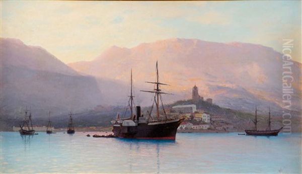 View Of Afon Monastery Oil Painting by Lev Felixovich Lagorio