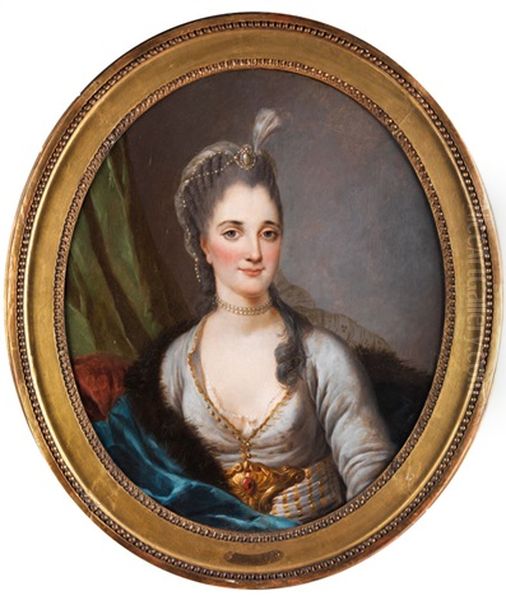 Bildnis Der Schauspielerin Mademoiselle Olivier Oil Painting by Louis Jean Francois Lagrenee