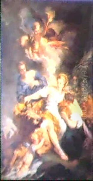 Il Ratto D'europa - Ercole E Onfale (2) Oil Painting by Louis Jean Francois Lagrenee