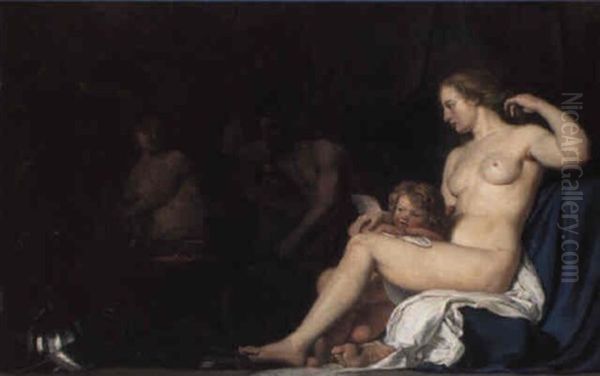 Venus And Cupid At The Forge Of Vulcan Oil Painting by Gerard de Lairesse