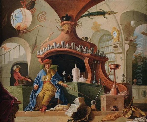 L'alchimiste Oil Painting by Jacques de Lajoue