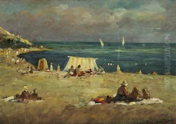 Sur La Plage Oil Painting by Arnold Borisovich Lakhovsky