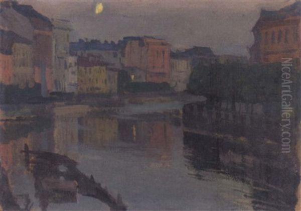 View Of St. Petersburg Oil Painting by Arnold Borisovich Lakhovsky