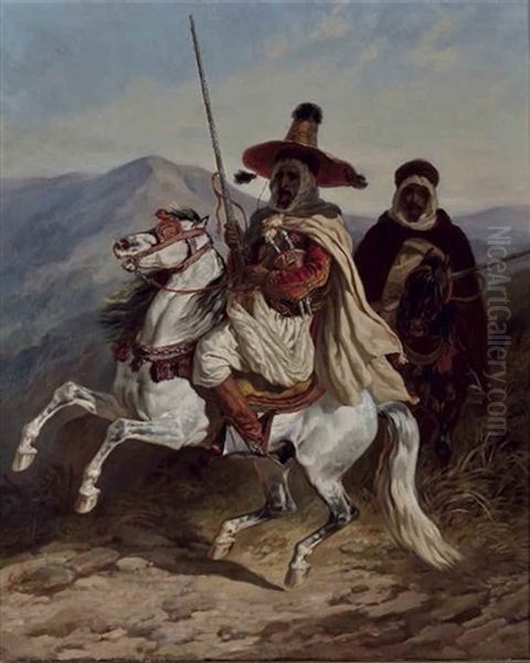 Cavaliers Dans L'atlas Oil Painting by Francois-Hippolyte Lalaisse