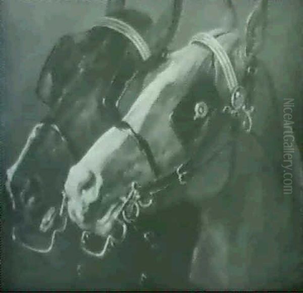 Etude De Chevaux Oil Painting by Francois-Hippolyte Lalaisse